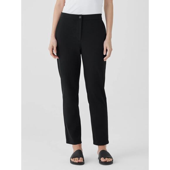 Eileen Fisher Black Cotton Blend Ponte High-Waisted Slim Pant Size XL NWT - Picture 5 of 12